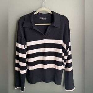 Black and White Striped Sweater